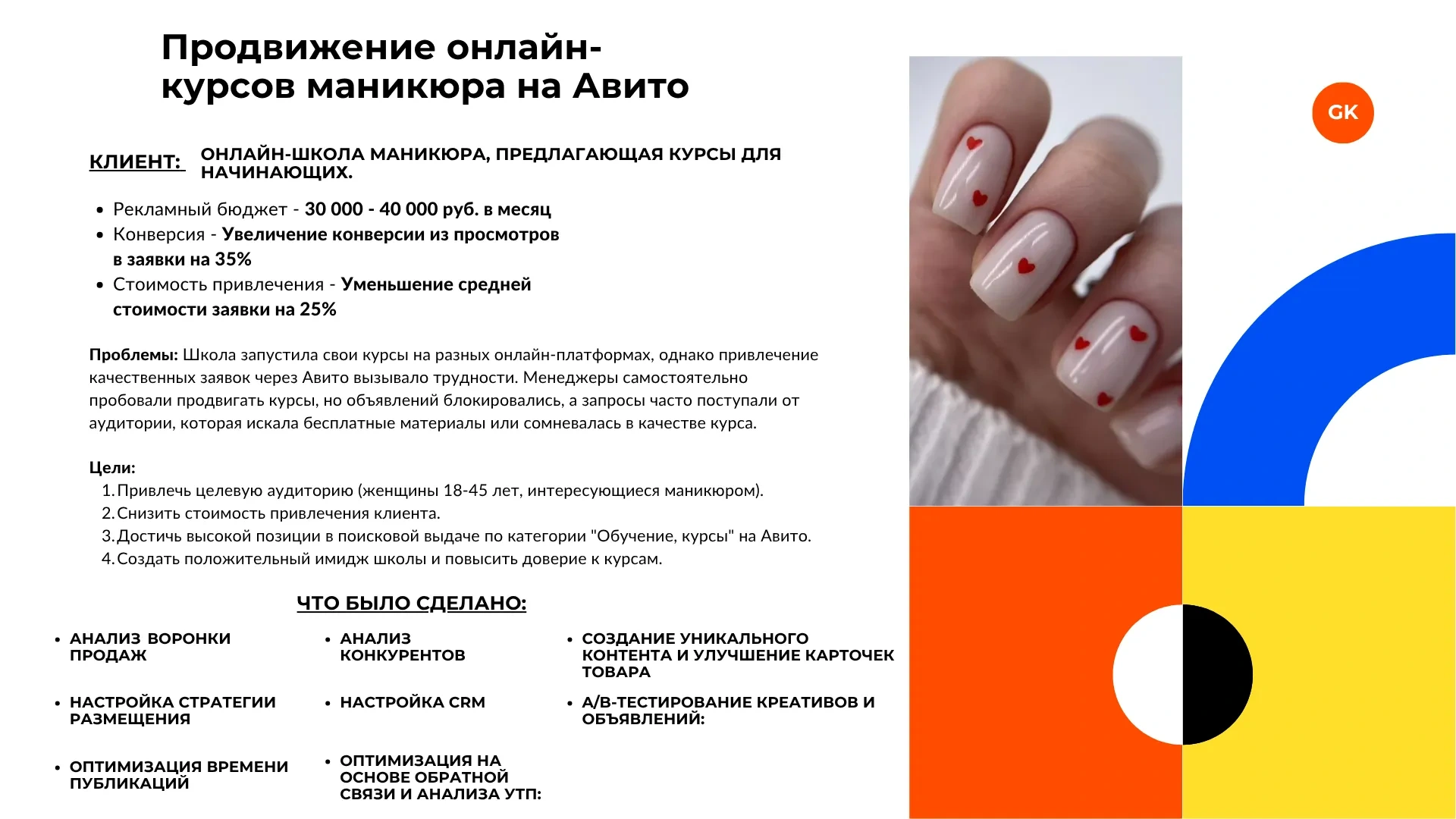 Кейс: Онлайн-курсы маникюра